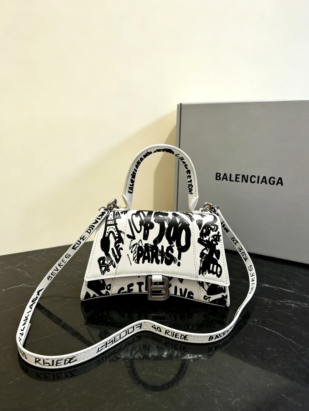 Balenciaga Hourglass XS Graffiti Handbag